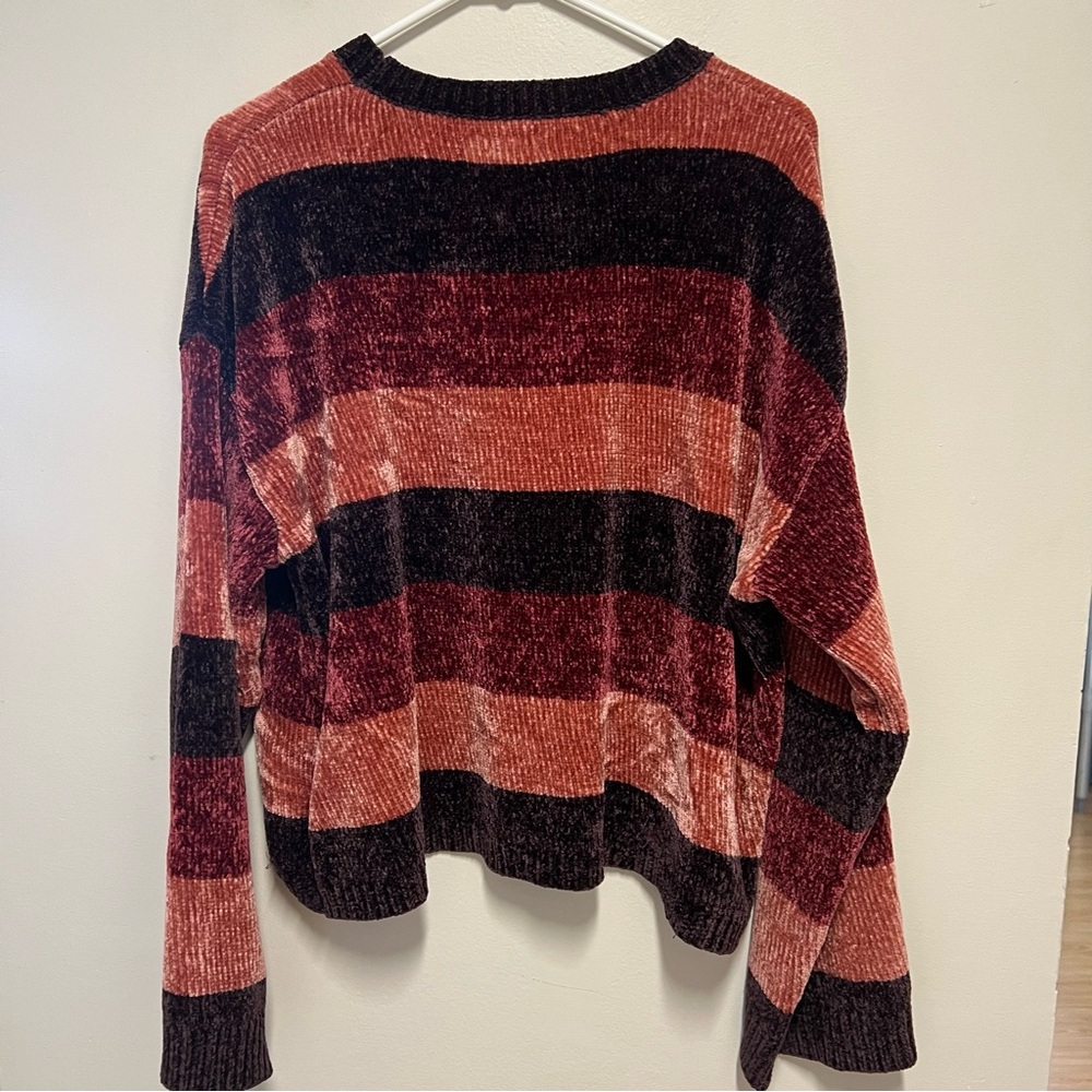 Volcom Pink Striped Crew Neck Sweater - Picture 2 of 6